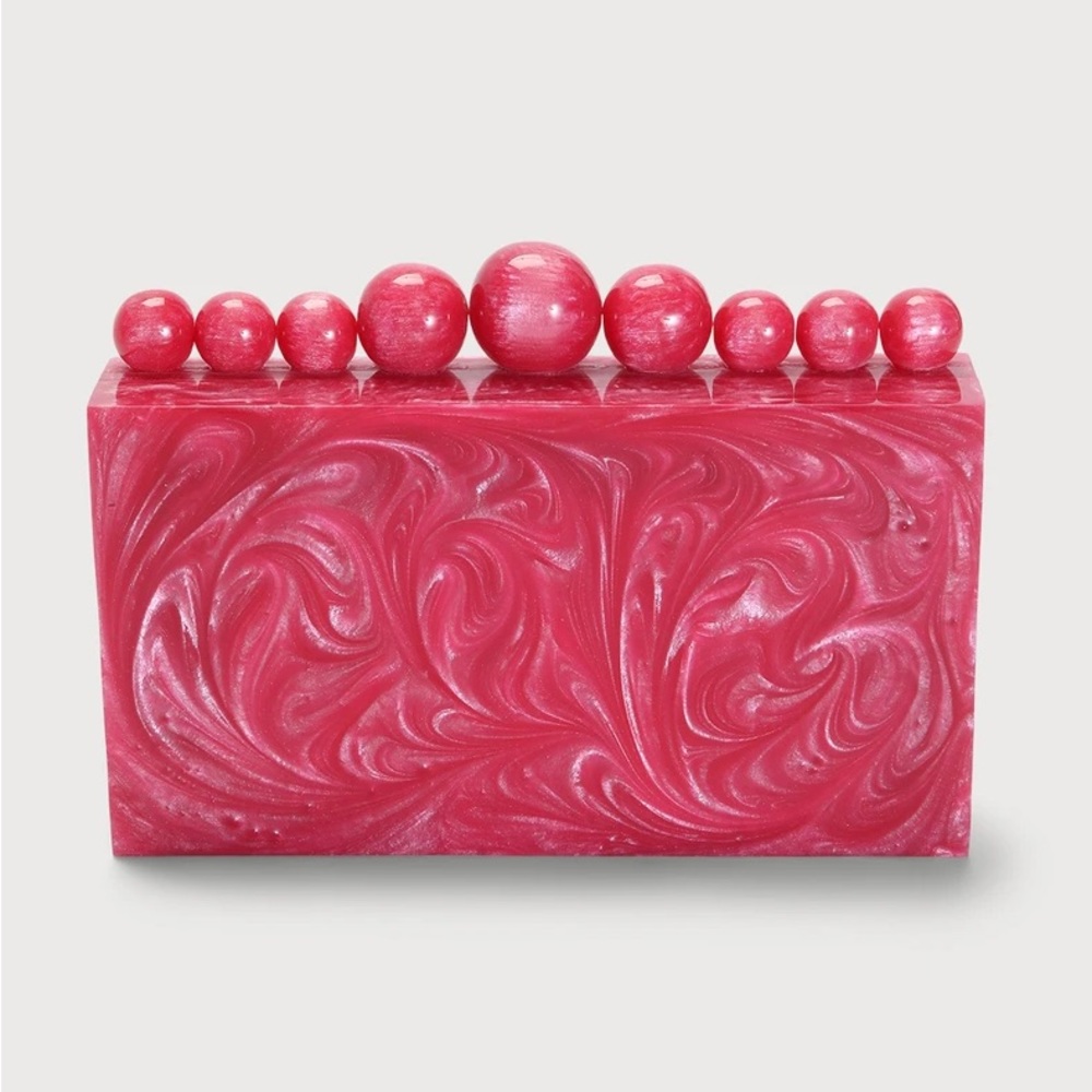 Pink Marble Acrylic Box Clutch